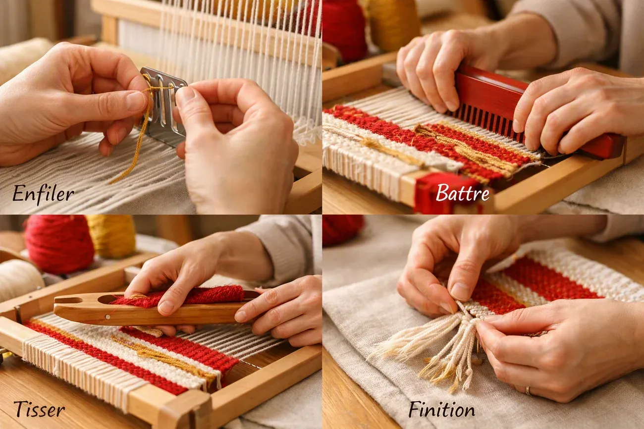 Le vocabulaire du tissage en 4 mots : le geste en atelier