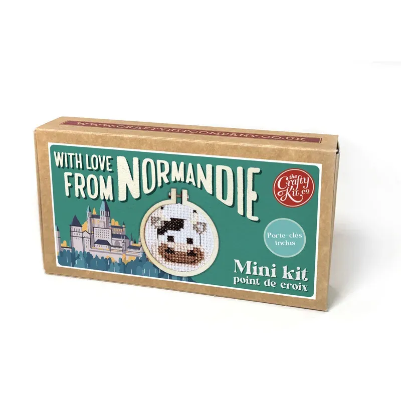 Mini kit point de croix With love from Normandie, 5 cm
