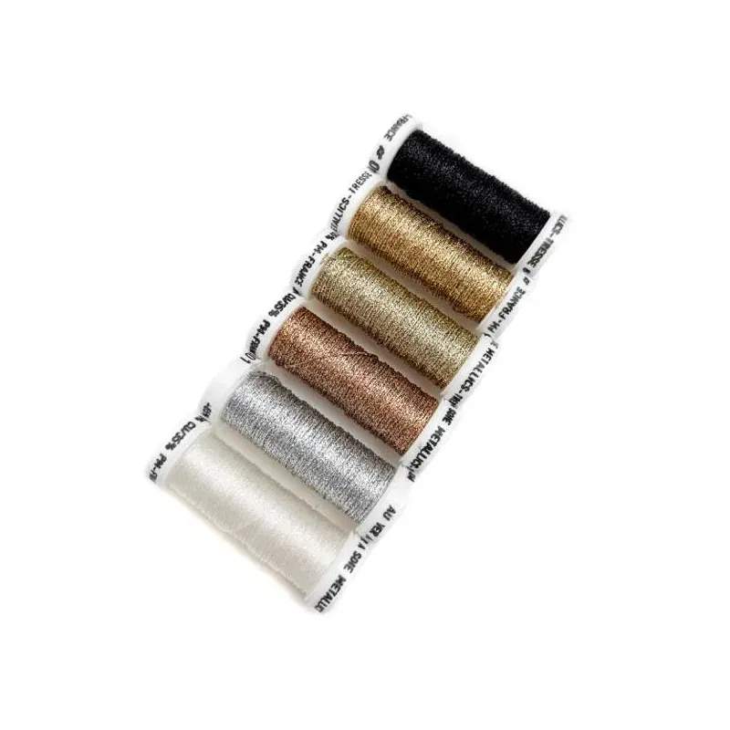Pack de 6 fils métallisés tressés 8 pour broderie : vue 1