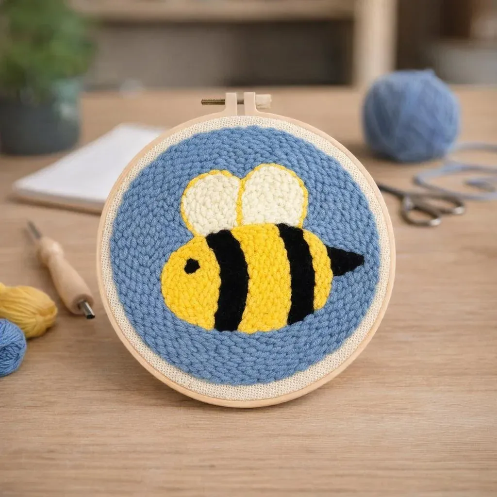Kit punch needle abeille mignonne en relief