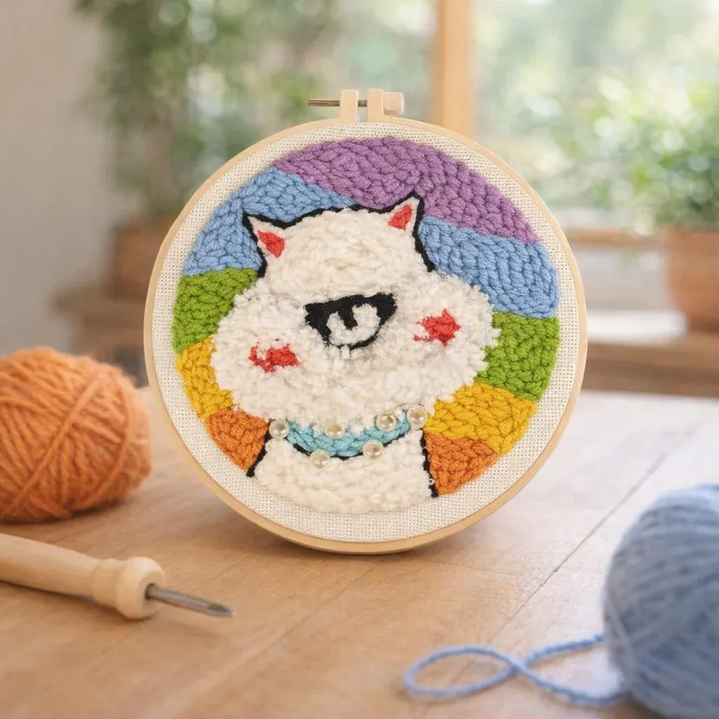 Kit punch needle alpaga duveteux à accrocher