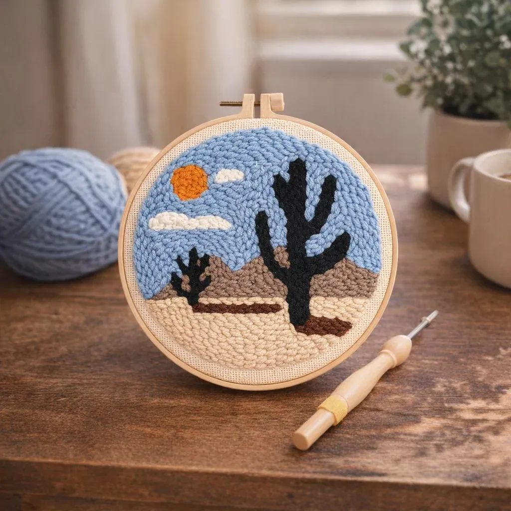 Kit punch needle paysage désert en relief