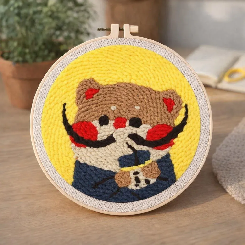 Kit punch needle chat aux grandes moustaches