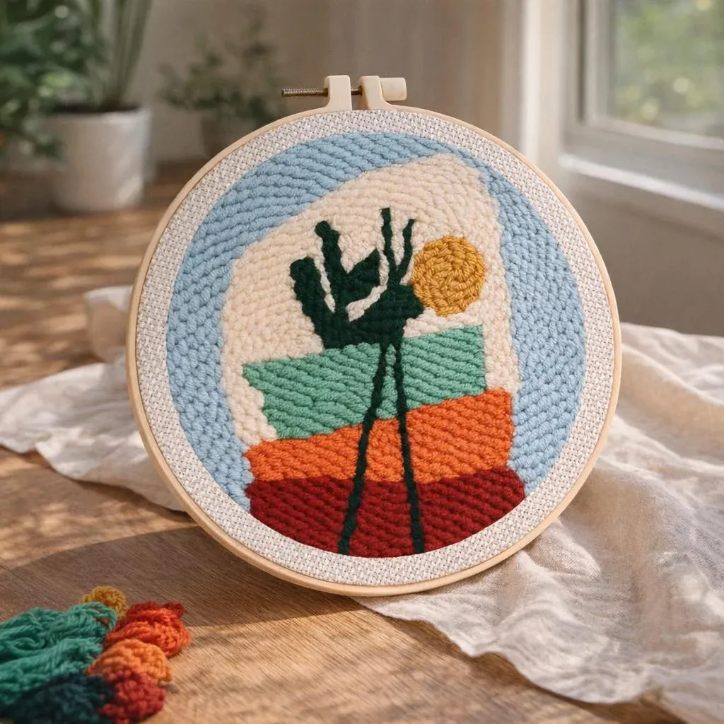 Kit punch needle composition florale en relief