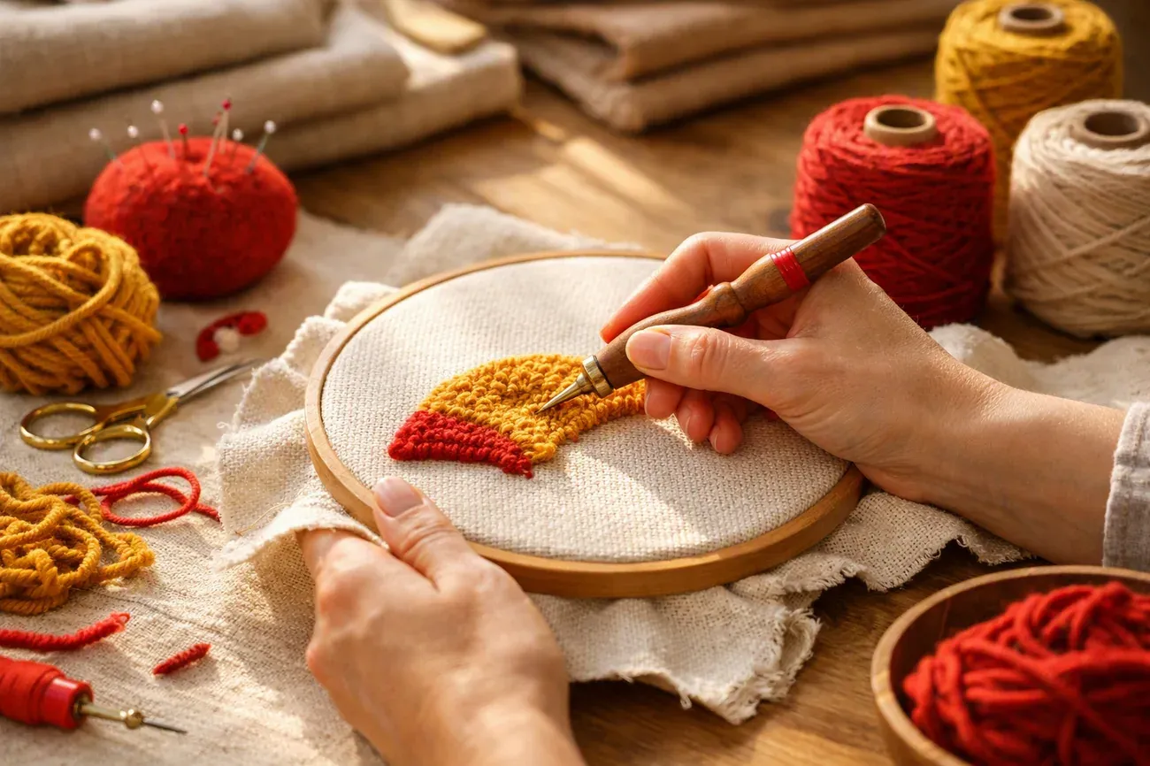 Qu’est-ce que le punch needle ? : le geste en atelier
