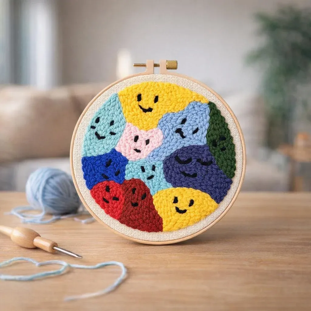 Kit punch needle Humeurs décoration murale