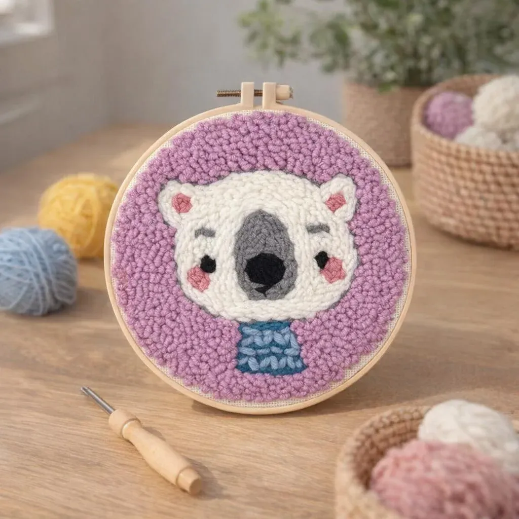 Kit punch needle koala mignon tout en relief