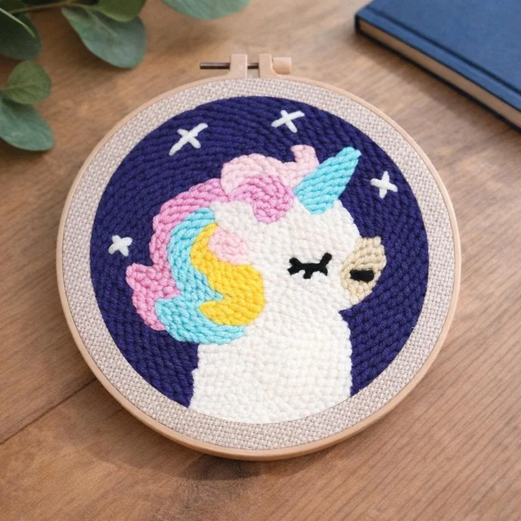 Kit punch needle Licorne gracieuse en relief