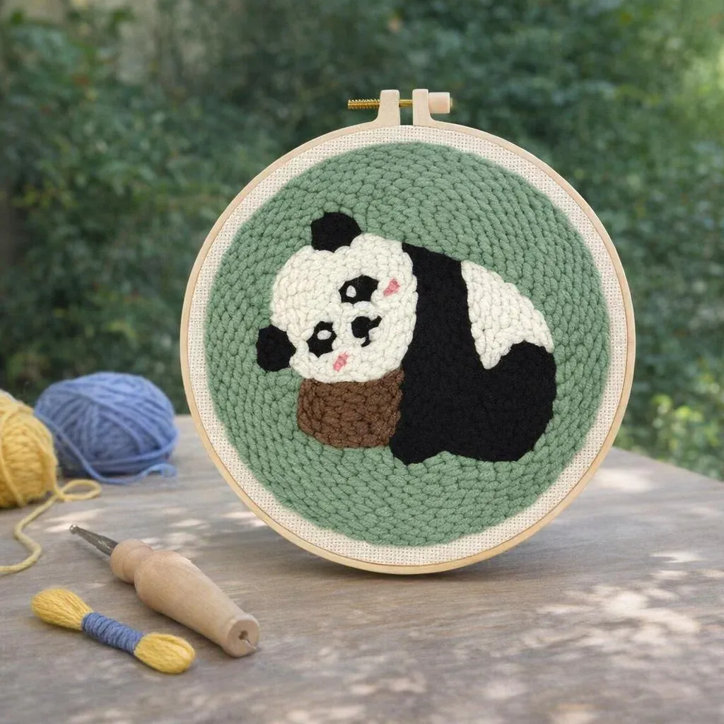 Kit punch needle panda en relief facile