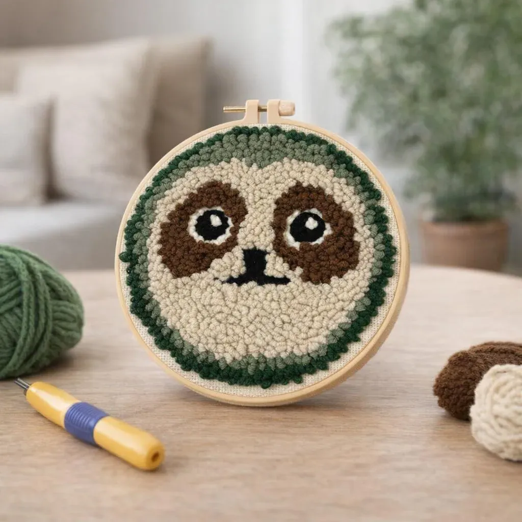 Kit punch needle paresseux mignon en relief