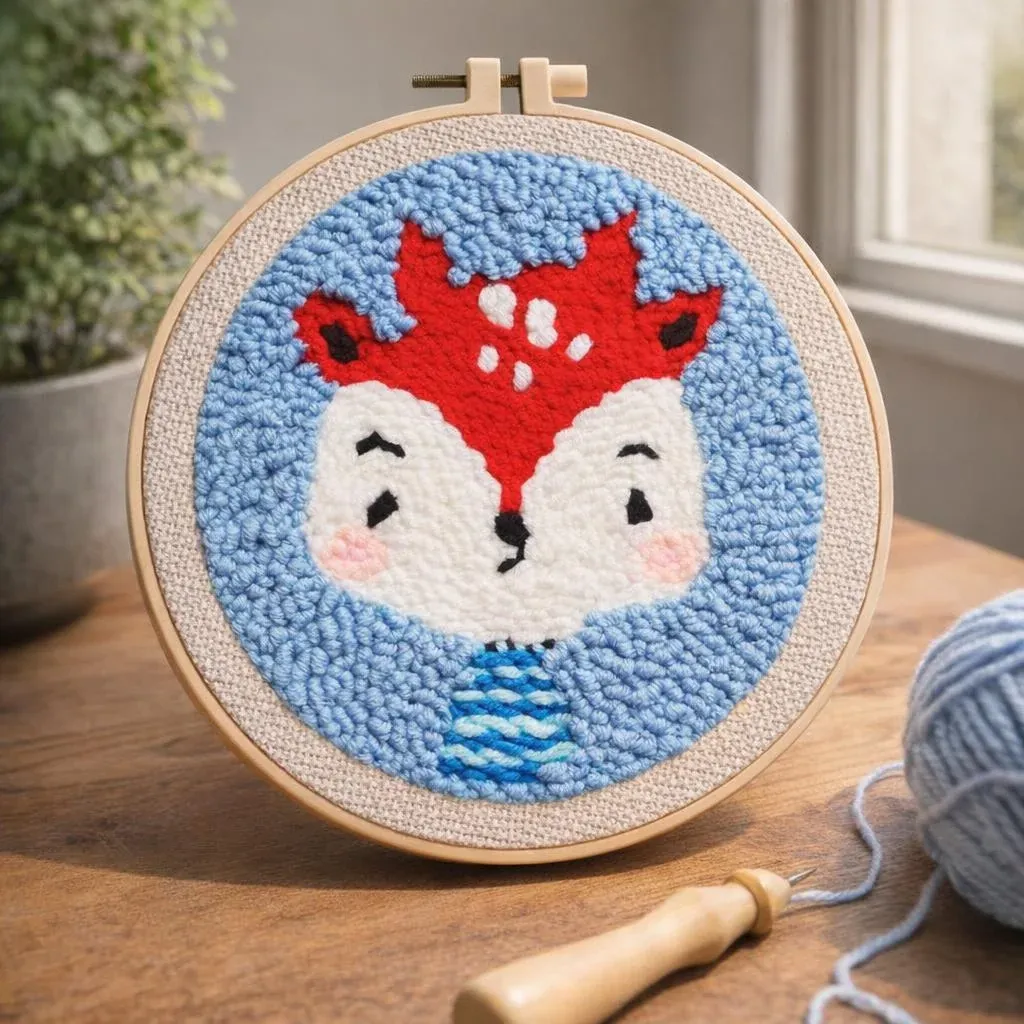 Kit punch needle Petit Renne en décoration murale