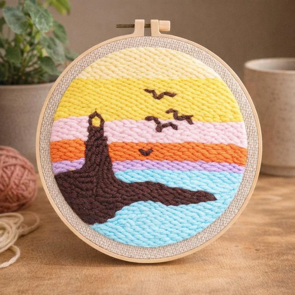 Kit punch needle phare au coucher de soleil