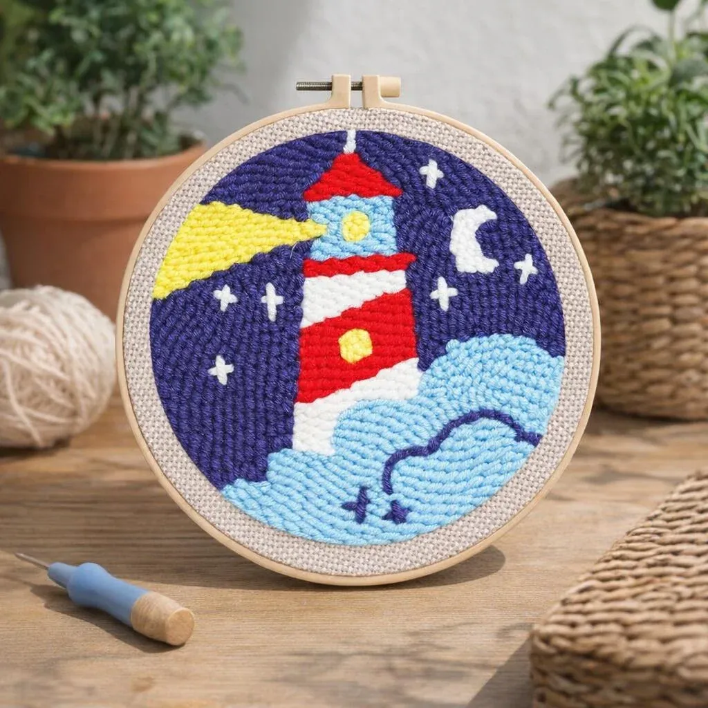 Kit punch needle phare et nuit étoilée