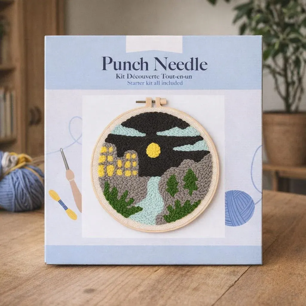 Kit punch needle Rivière de nuit en relief
