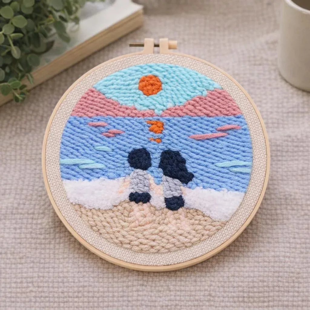 Kit punch needle Sur la Plage décor mural