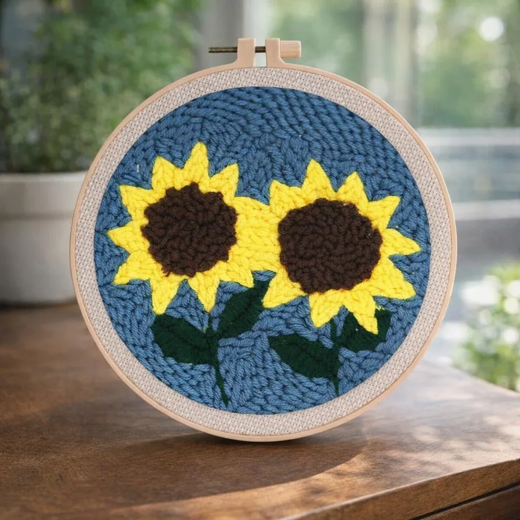 Kit punch needle Tournesols décoration murale