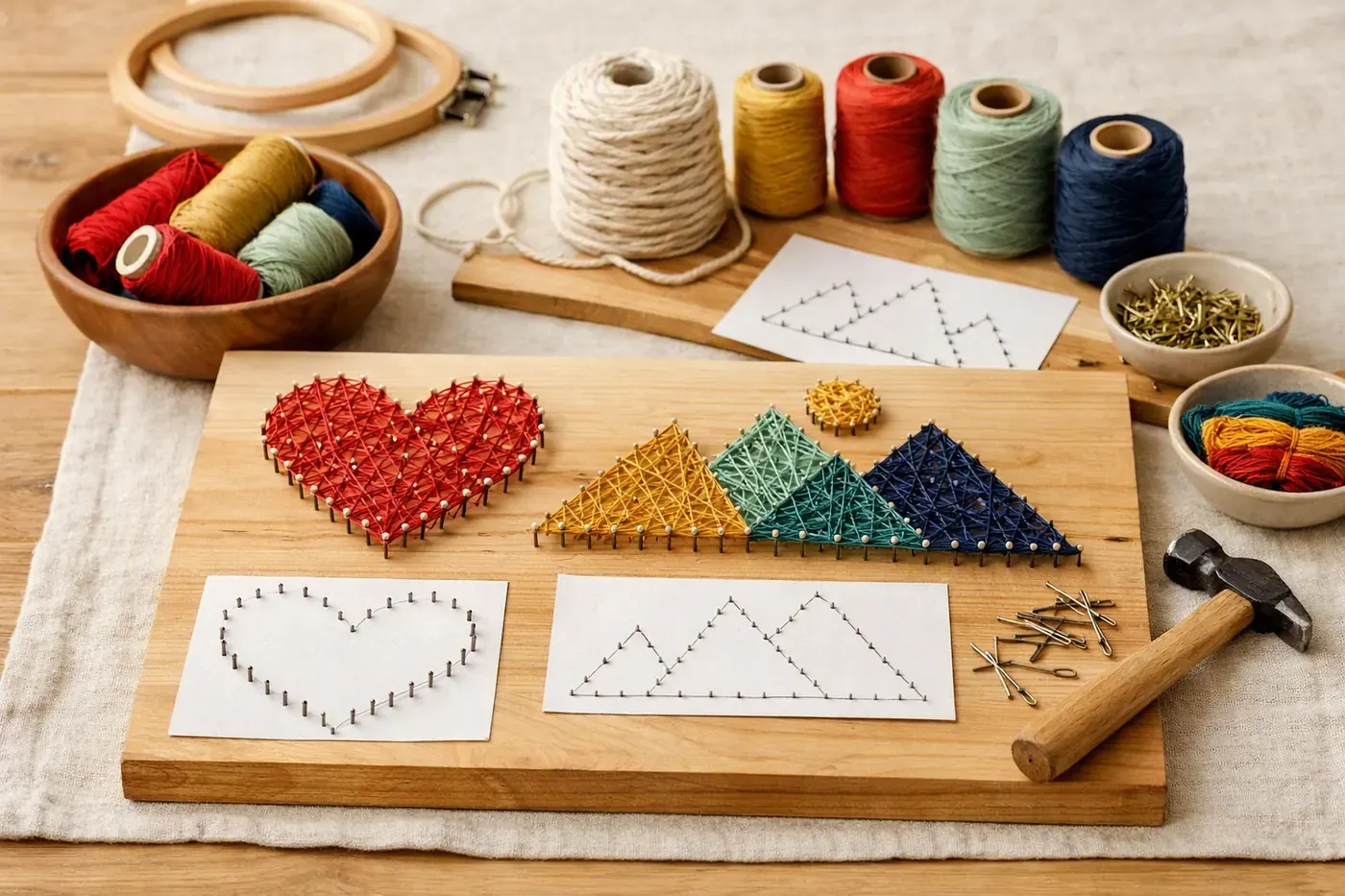 String art : 15 modèles et gabarits pour vos fils tendus