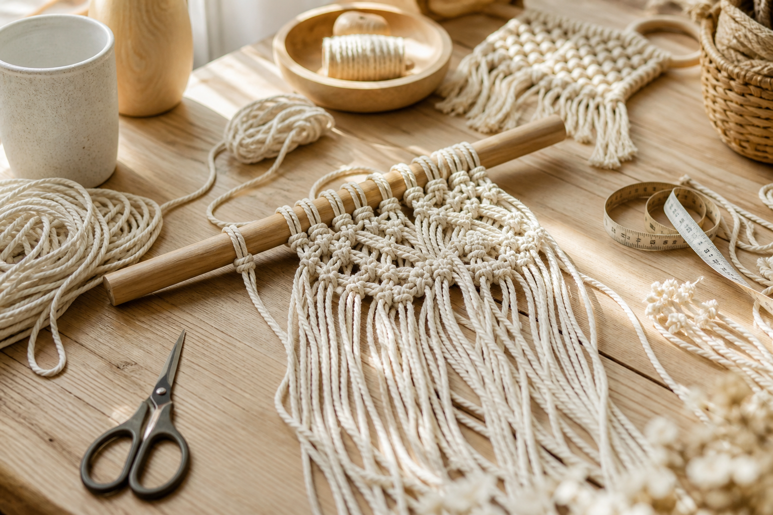 Le macramé débutant s’apprend avec des gestes bien choisis